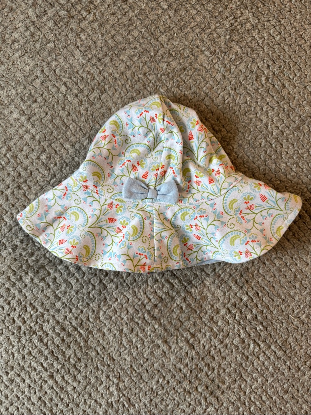 Magnetic Me 12-18 Month Baby Girl Floral Sun Hat w/Bow - White & Pastel